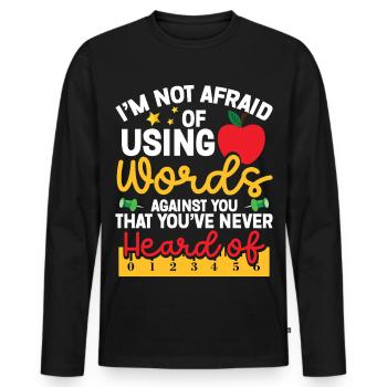  ELA Crew School Supplies ELA Teacher English - Men's Premium Organic Long Sleeve Shirt - black - Front - Nico (187cm)