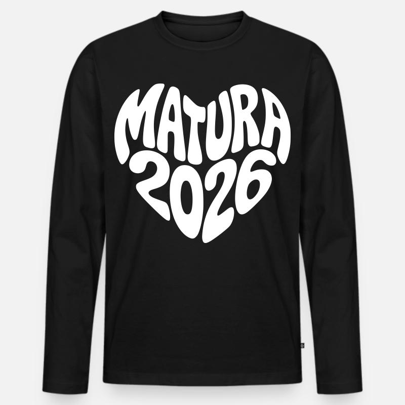 Matura 2026 Herz - Männer Premium Bio Langarmshirt - Schwarz