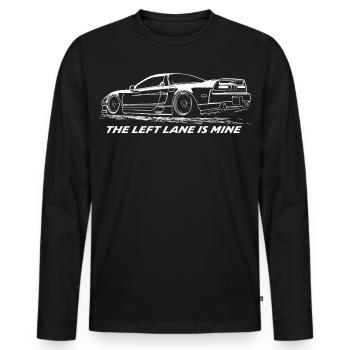 Left Lane Is Mine Racing Car Tee - Men's Premium Organic Long Sleeve Shirt - black - Front - Nico (187cm)