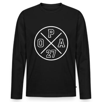Opa 27 Geschenk Großvater Zukünftiger Opa 2027 - Männer Premium Bio Langarmshirt - Schwarz - Vorne - Nico (187cm)