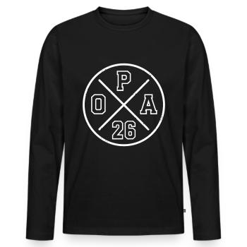 Opa 26 Geschenk Großvater Zukünftiger Opa 2026 - Männer Premium Bio Langarmshirt - Schwarz - Vorne - Nico (187cm)