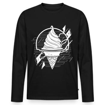 Softeis Zeichnung - Männer Premium Bio Langarmshirt - Schwarz - Vorne - Nico (187cm)