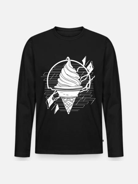 Softeis Zeichnung - Men's Premium Organic Long Sleeve Shirt - black