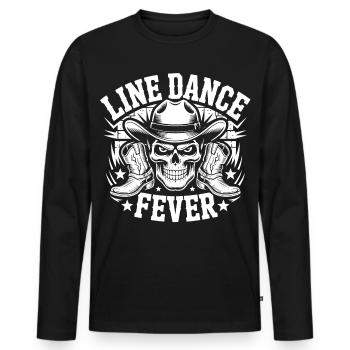 Line Dance Forever Skull - Men's Premium Organic Long Sleeve Shirt - black - Front - Nico (187cm)