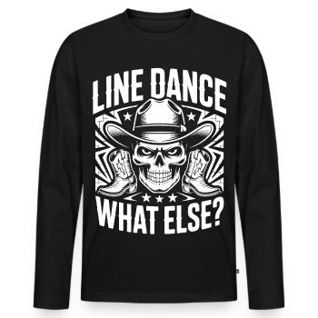 Cowboy en Ligne de Crâne - T-shirt manches longues Premium bio Homme - noir - Devant - Nico (187cm)