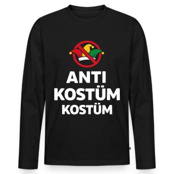 Anti Costume Costume Minimal Carnival Disguise - Men's Premium Organic Long Sleeve Shirt - black - Front - Nico (187cm)