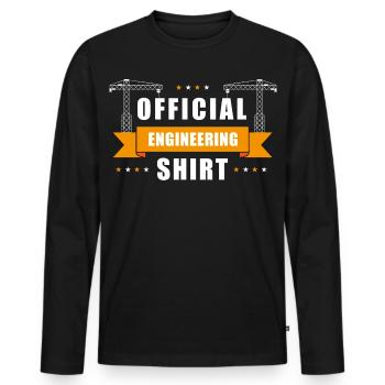 Offizielles Ingenieursshirt - Männer Premium Bio Langarmshirt - Schwarz - Vorne - Nico (187cm)