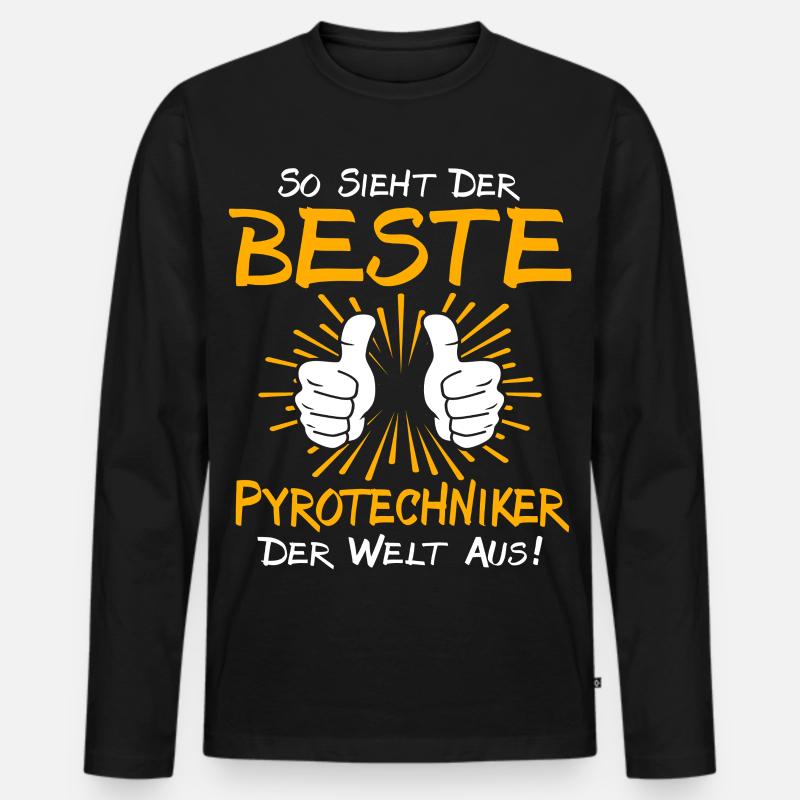 Pyrotechniker Geschenkidee - Männer Premium Bio Langarmshirt - Schwarz