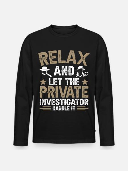 Privatdetektiv-Uniform-Kostüm - Männer Premium Bio Langarmshirt - Schwarz