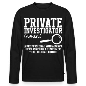Détective Observation des costumes Détective privé - T-shirt manches longues Premium bio Homme - noir - Devant - Nico (187cm)