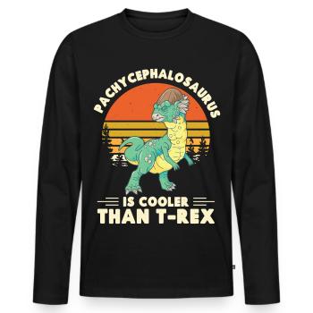 Pachycephalosaurus Costume Paleontologist Dinosaur - Men's Premium Organic Long Sleeve Shirt - black - Front - Nico (187cm)