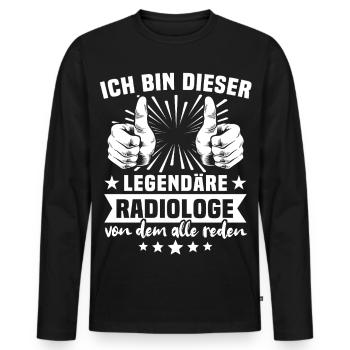 Radiologist Legend - Men's Premium Organic Long Sleeve Shirt - black - Front - Nico (187cm)