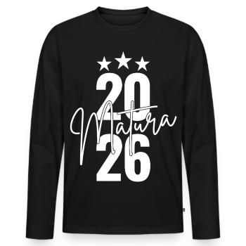 Matura 2026 - Men's Premium Organic Long Sleeve Shirt - black - Front - Nico (187cm)