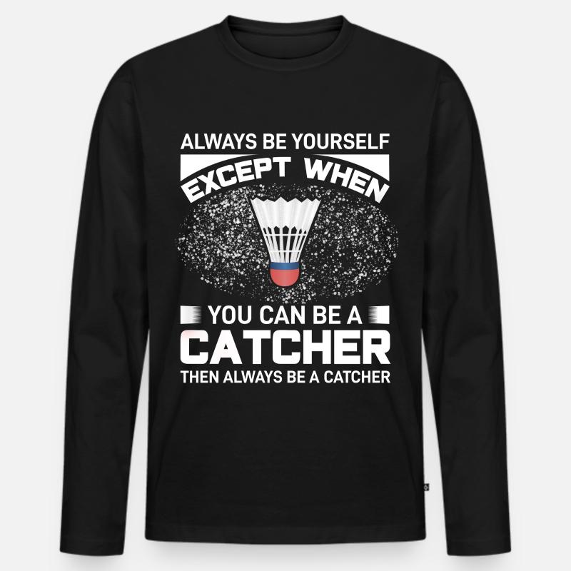 Badminton - Männer Premium Bio Langarmshirt - Schwarz
