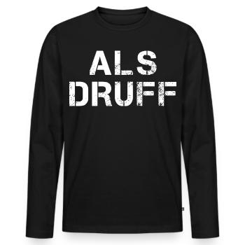 ALS DRUFF Diction hessoise - T-shirt manches longues Premium bio Homme - noir - Devant - Nico (187cm)