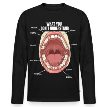 Surfaces dentaires Assistant dentaire Dentiste - T-shirt manches longues Premium bio Homme - noir - Devant - Nico (187cm)