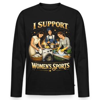Je soutiens le bootleg inportable du sport féminin - T-shirt manches longues Premium bio Homme - noir - Devant - Nico (187cm)
