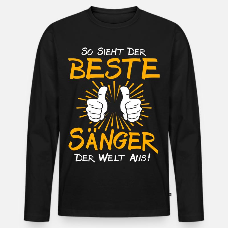 Sänger Geschenkidee - Männer Premium Bio Langarmshirt - Schwarz