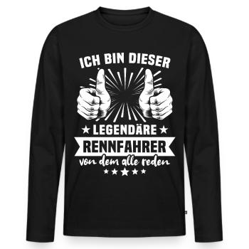 Légende du pilote de course - T-shirt manches longues Premium bio Homme - noir - Devant - Nico (187cm)