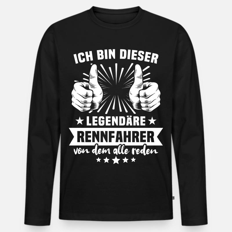 Rennfahrer Legende - Männer Premium Bio Langarmshirt - Schwarz