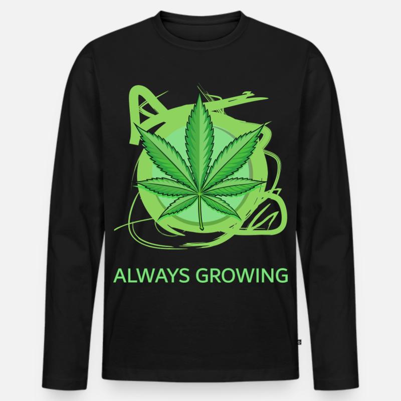 Always Growing - Männer Premium Bio Langarmshirt - Schwarz