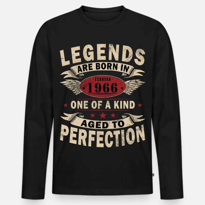Februar 1966 - Februar 1966 Geschenk - Männer Premium Bio Langarmshirt - Schwarz