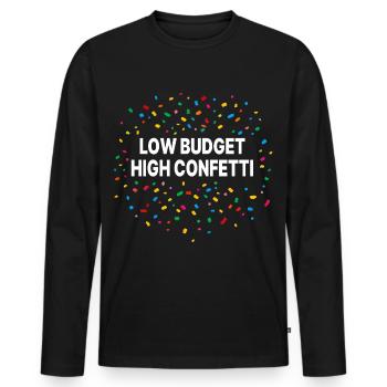 Low Budget Costume High Confetti Carnival - Men's Premium Organic Long Sleeve Shirt - black - Front - Nico (187cm)