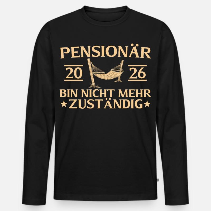 Pensionär 2026 Abschiedsgeschenk Beamter - Männer Premium Bio Langarmshirt - Schwarz