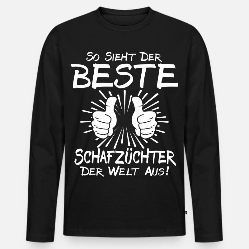 Bester Schafzüchter - Männer Premium Bio Langarmshirt - Schwarz