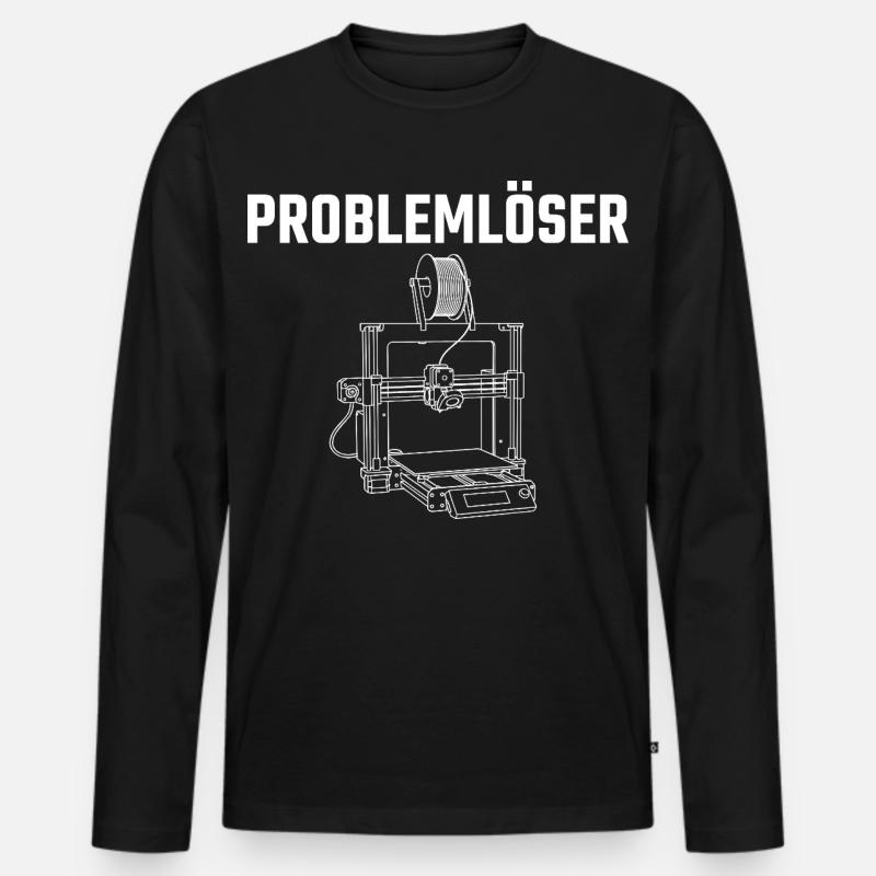 Problemlöser 3D-Drucker – Maker Statement Design - Männer Premium Bio Langarmshirt - Schwarz