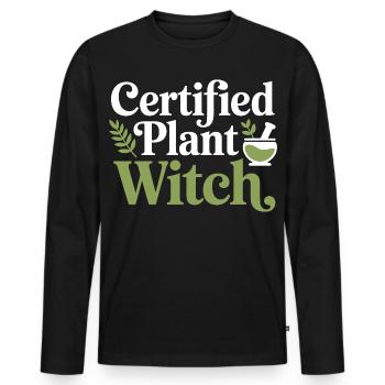 Klinische botanische Fachexpertenbekleidung - Männer Premium Bio Langarmshirt - Schwarz - Vorne - Nico (187cm)