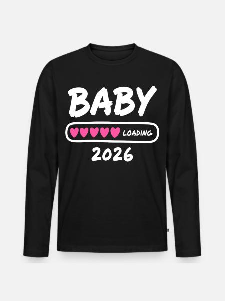 Baby Loading 2026 Pregnancy Parents - Men's Premium Organic Long Sleeve Shirt - black
