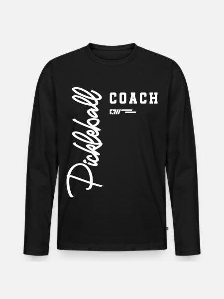 Terrain classique Pickleball Coach pour instructeurs - T-shirt manches longues Premium bio Homme - noir