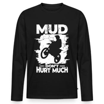 Schlamm tut nicht weh - Männer Premium Bio Langarmshirt - Schwarz - Vorne - Nico (187cm)