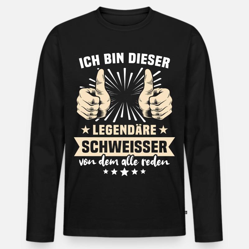 Schweisser Sprüche - Männer Premium Bio Langarmshirt - Schwarz