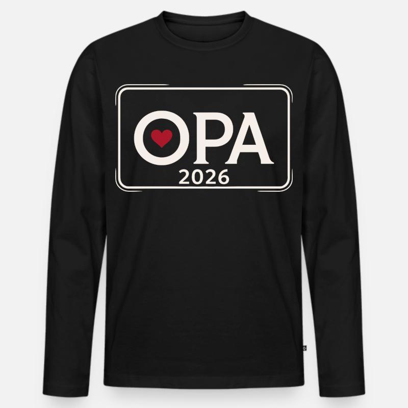OPA 2026 Stolzer Großvater Ankündigung - Männer Premium Bio Langarmshirt - Schwarz