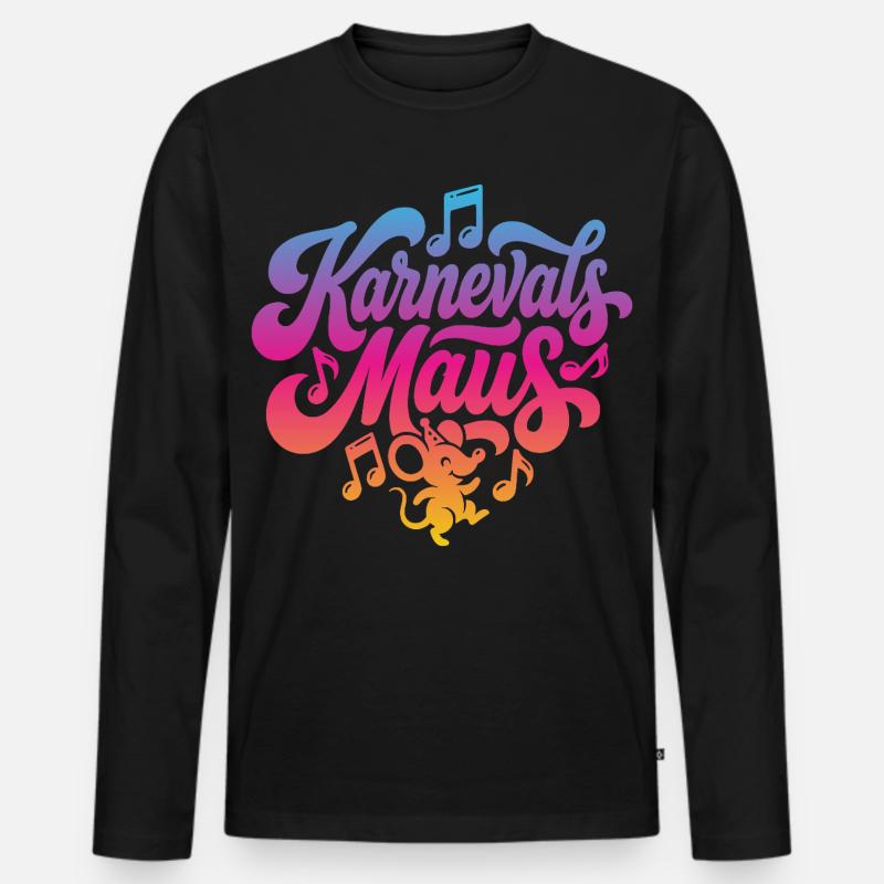 Karnevals Maus Karnevalsmaus Karneval Party Kostüm - Männer Premium Bio Langarmshirt - Schwarz