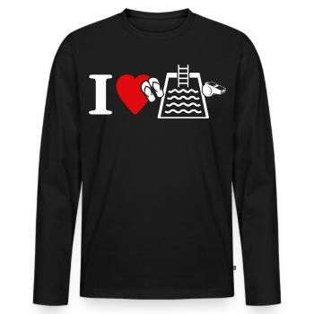 Lifeguards Love Lifeguard Swimmers - Men's Premium Organic Long Sleeve Shirt - black - Front - Nico (187cm)