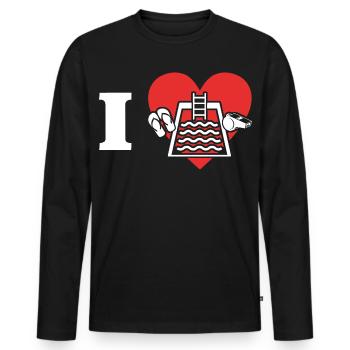 Lifeguards Love Lifeguard Swimmers - Men's Premium Organic Long Sleeve Shirt - black - Front - Nico (187cm)