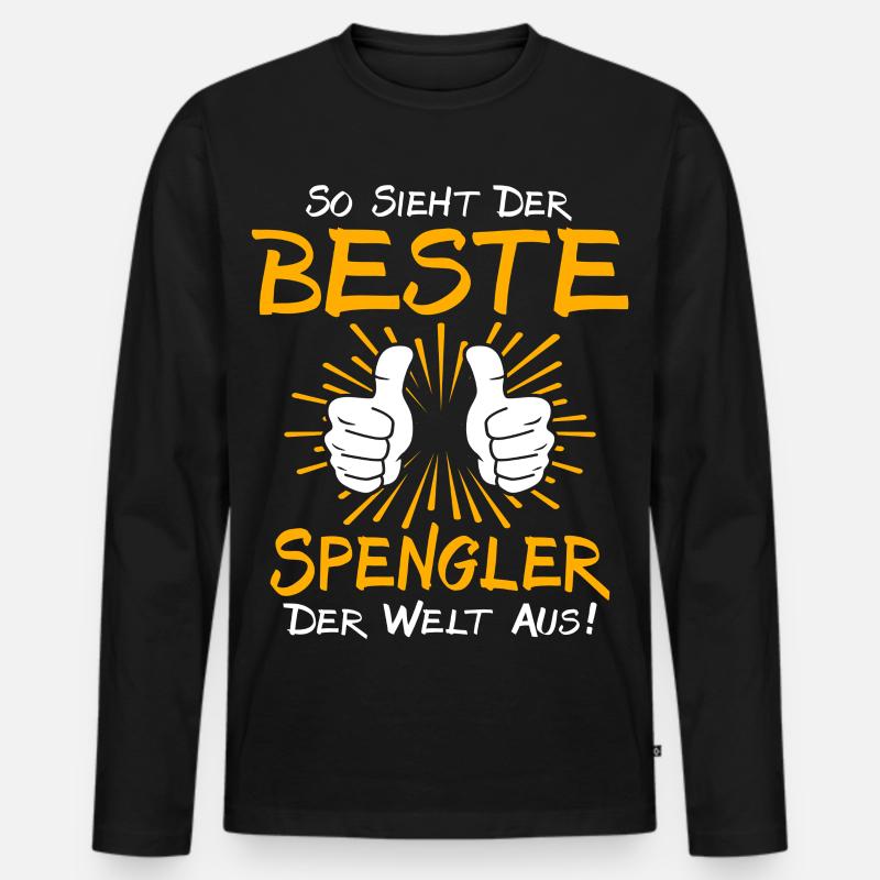 Spengler Geschenkidee - Männer Premium Bio Langarmshirt - Schwarz