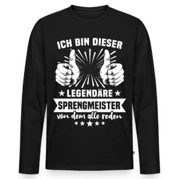 Légende de la démolition - T-shirt manches longues Premium bio Homme - noir - Devant - Nico (187cm)