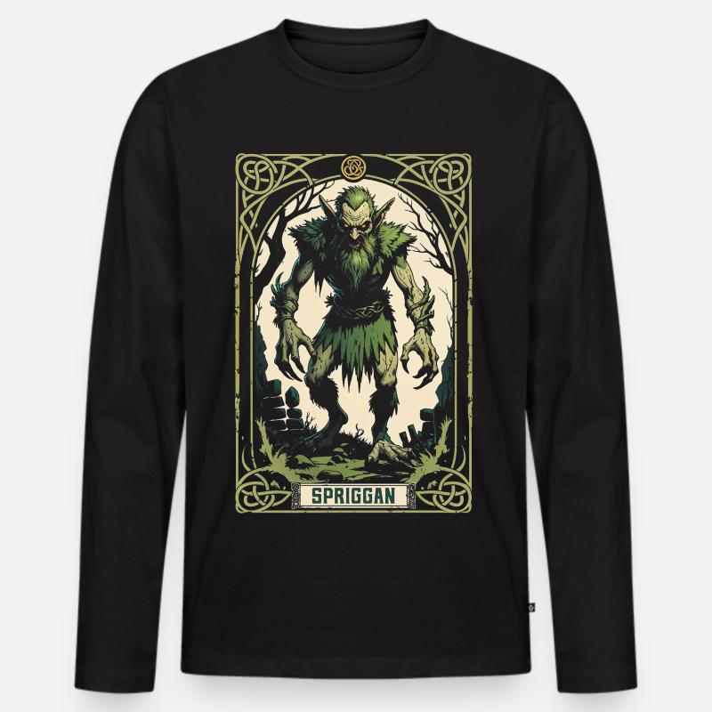Spriggan Mythological Creatures - Men's Premium Organic Long Sleeve Shirt - black