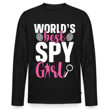  Private Investigator Uniform for Women Private - Men's Premium Organic Long Sleeve Shirt - black - Front - Nico (187cm)