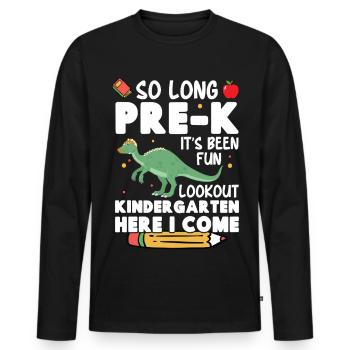  Dinosaur Kindergarten Costume with - Men's Premium Organic Long Sleeve Shirt - black - Front - Nico (187cm)