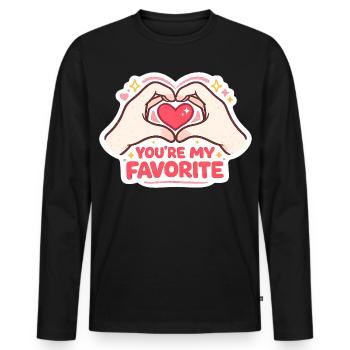 Youre My Favorite Valentinstag Design Geschenk - Männer Premium Bio Langarmshirt - Schwarz - Vorne - Nico (187cm)