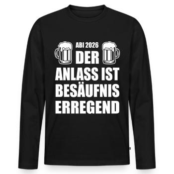 Abi 2026 | The occasion is drunkenness - Men's Premium Organic Long Sleeve Shirt - black - Front - Nico (187cm)