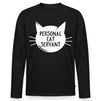 Personal Cat Servant - Men's Premium Organic Long Sleeve Shirt - black - Front - Nico (187cm)