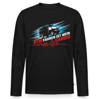 RTW Ambulanz Rettungswagen Rettungsdienst Sanität - Männer Premium Bio Langarmshirt - Schwarz - Vorne - Nico (187cm)