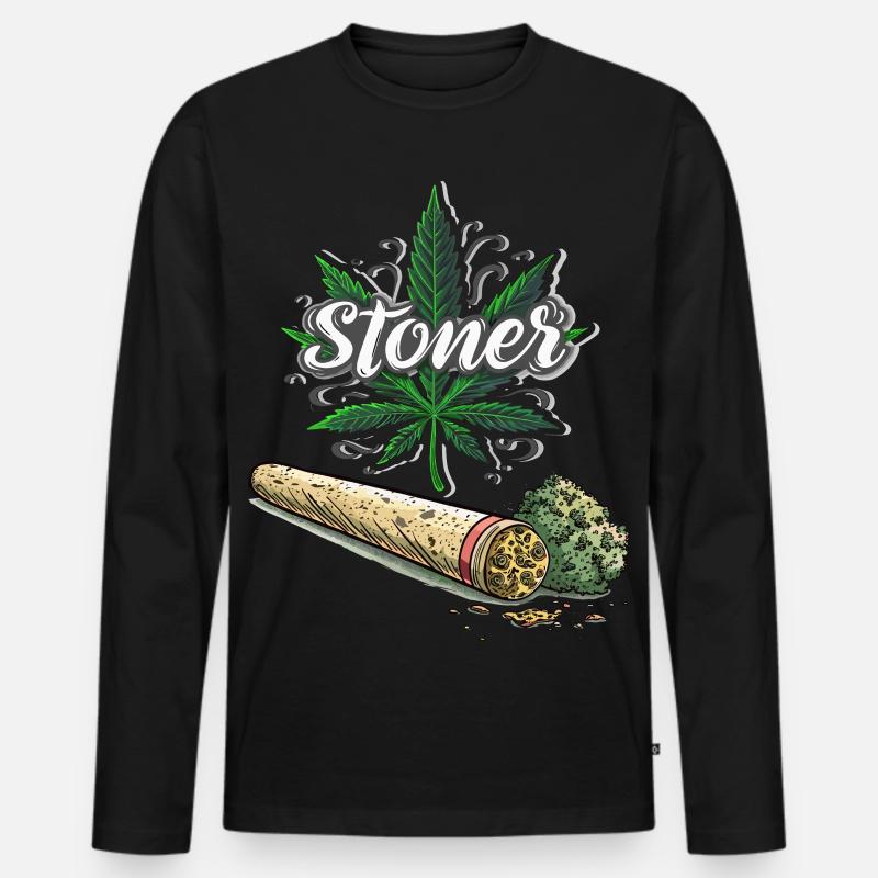 Stoner - Männer Premium Bio Langarmshirt - Schwarz