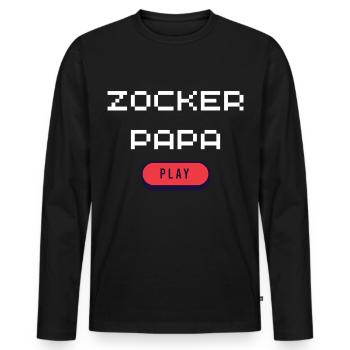 Gambler Dad - Men's Premium Organic Long Sleeve Shirt - black - Front - Nico (187cm)